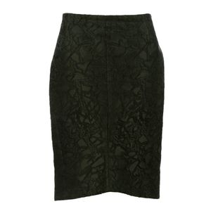 Saia Balenciaga Seda e Lã Verde Escuro