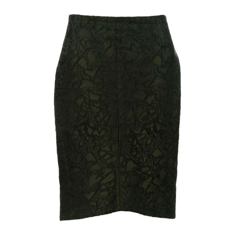 Saia-Balenciaga-Seda-e-La-Verde-Escuro