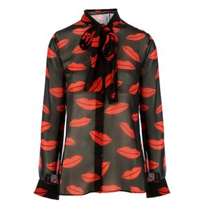 Camisa Saint Laurent Estampa Bocas