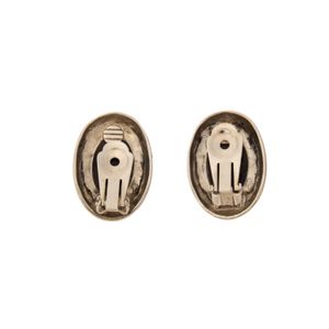 Brinco Vintage Oval Resina Preta