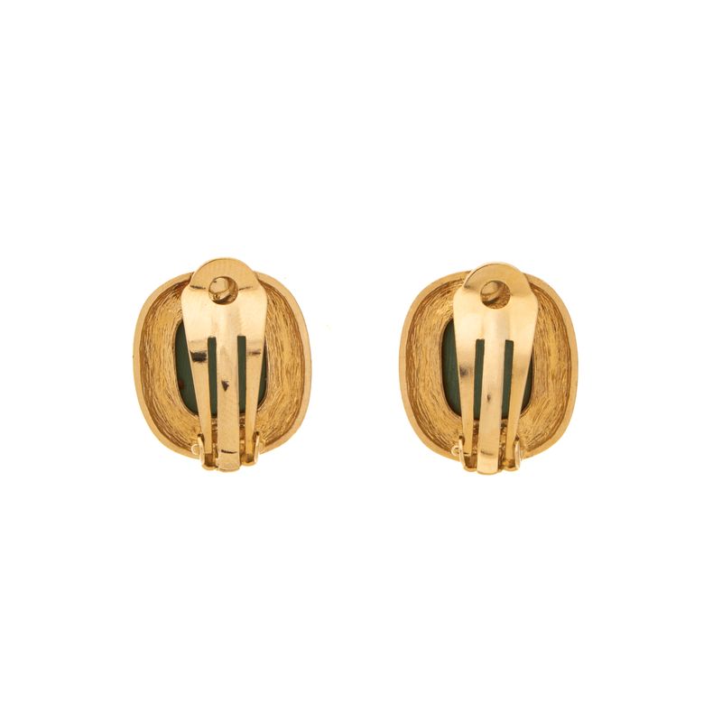Brinco-Vintage-Retangular-Dourado-e-Verde