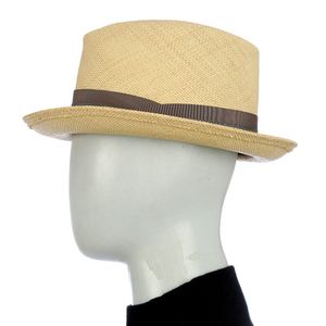 Chapéu Lanvin Palha e Faixa Cinza