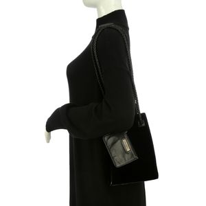 Bolsa Saint Laurent Veludo e Couro Preto