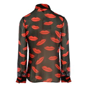 Camisa Saint Laurent Estampa Bocas