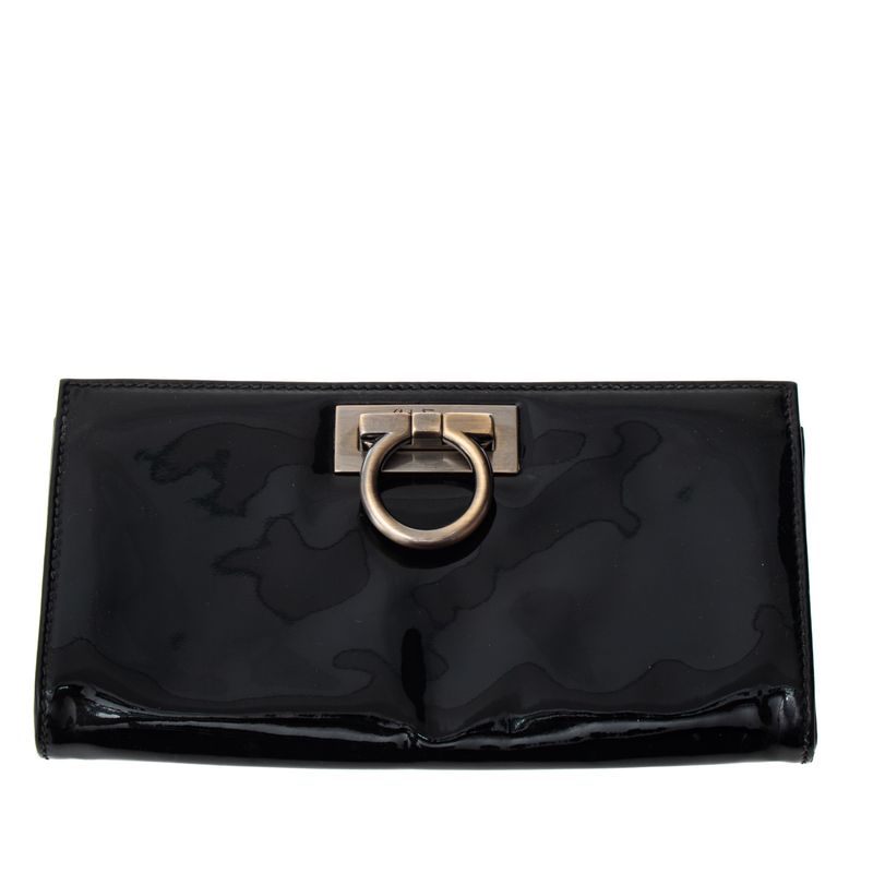 Bolsa-Salvatore-Ferragamo-Verniz-Preto