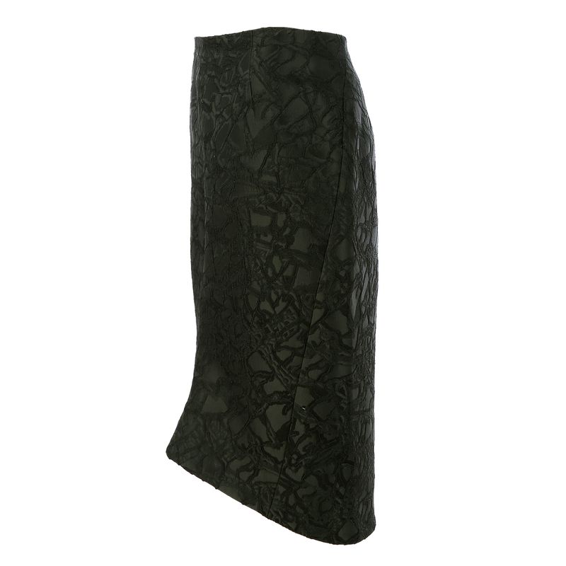 Saia-Balenciaga-Seda-e-La-Verde-Escuro