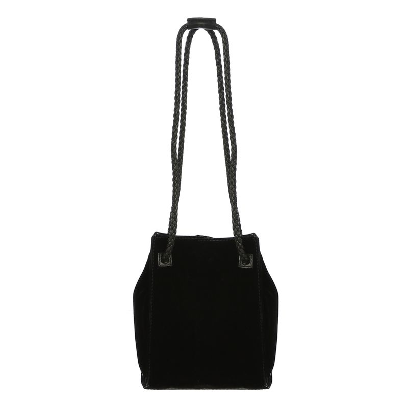 Bolsa-Saint-Laurent-Veludo-e-Couro-Preto