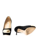 Pump-Valentino-Garavani-Camurca-Preta-Spikes-Dourado