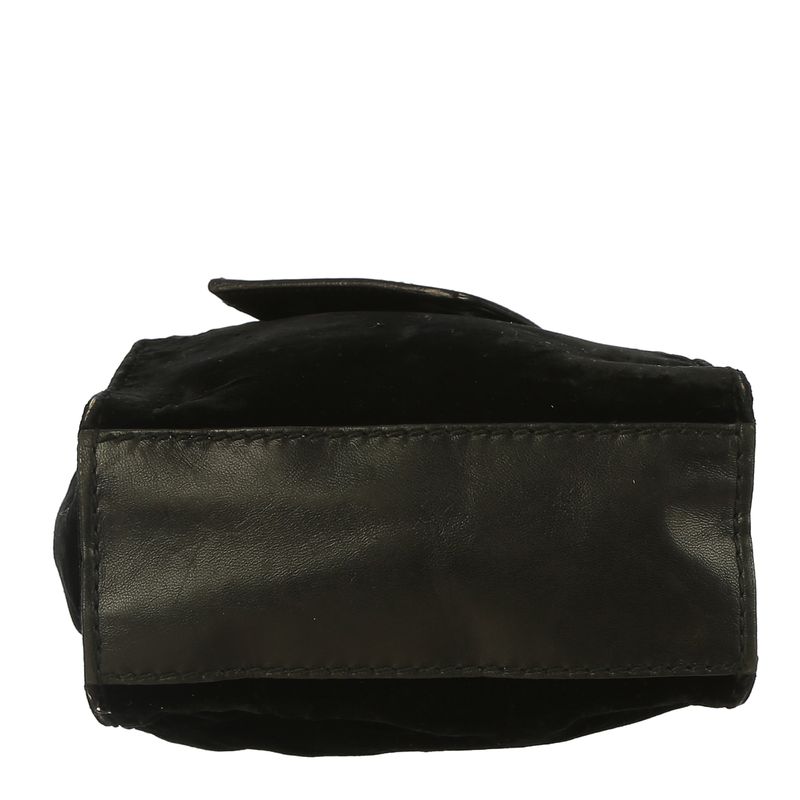 Bolsa-Saint-Laurent-Veludo-e-Couro-Preto