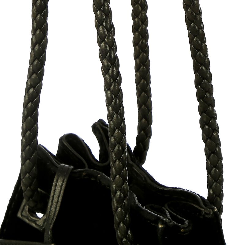 Bolsa-Saint-Laurent-Veludo-e-Couro-Preto