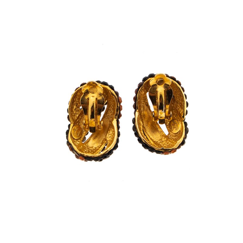 Brinco-Pressao-Vintage-Cristais-Marrons