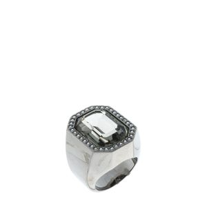 Anel Swarovski Octagonal Chumbo e Cristais