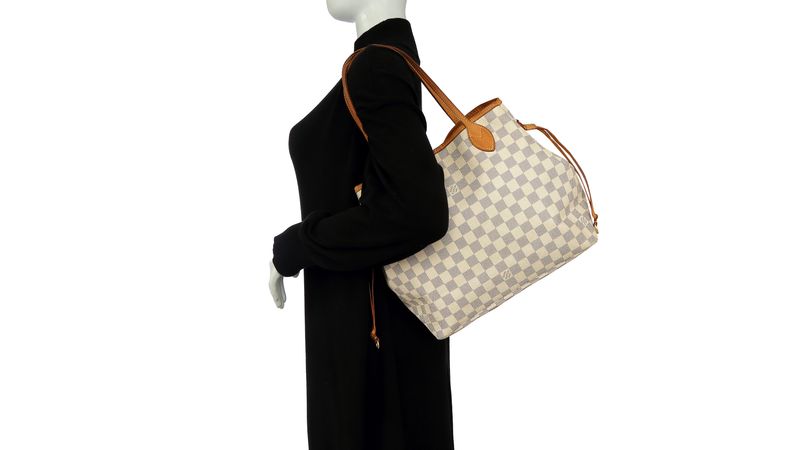 Bolsa Louis Vuitton Neverfull MM Damier Azur - Inffino, Brechó de Luxo  Online