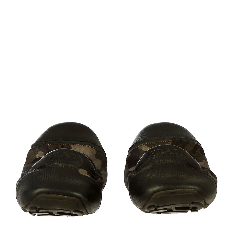 Sapatilha-Prada-Couro-Preto-e-Tecido-Estampado