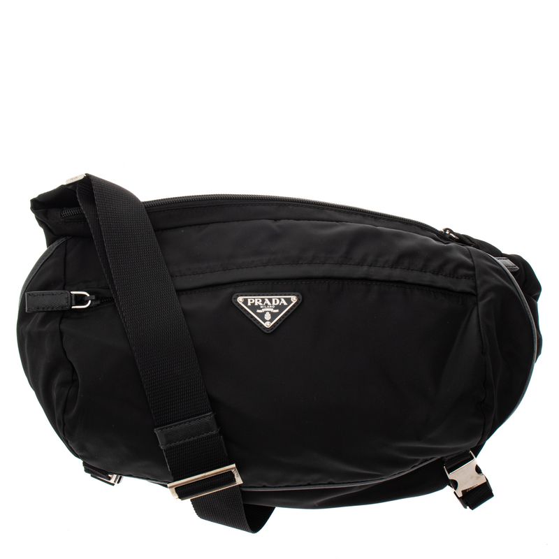 Pochete-Prada-Nylon-Preto