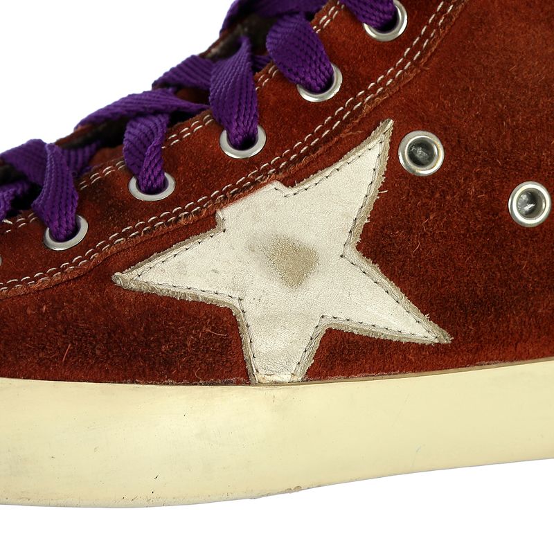 Tenis-Golden-Goose-Cano-Alto-Terracota