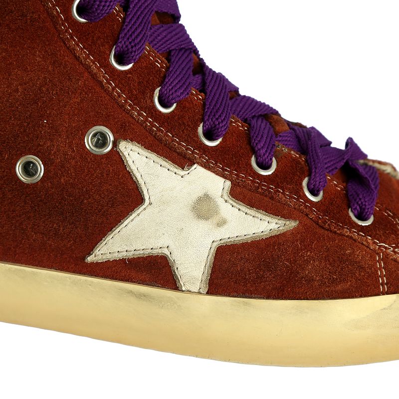 Tenis-Golden-Goose-Cano-Alto-Terracota