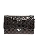 Bolsa-Chanel-Double-Flap-Jumbo-Verniz-Preto