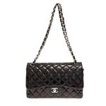 Bolsa-Chanel-Double-Flap-Jumbo-Verniz-Preto