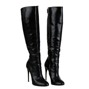 Bota Gucci Cano Alto Couro Preto