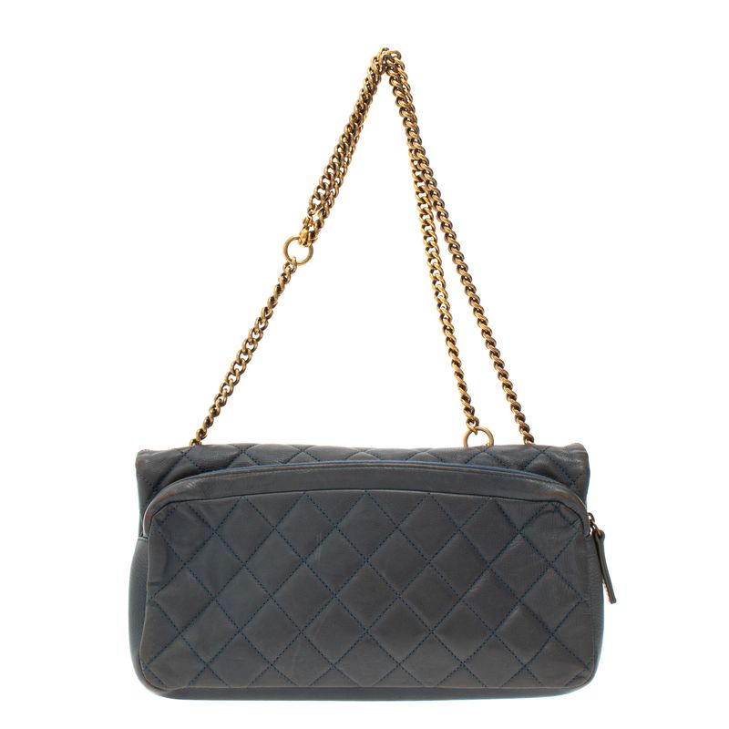 Bolsa-Chanel-CC-Crown-Flap-Cinza