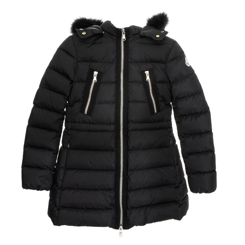 Casaco-Moncler-Infantil-Puffer-com-Capuz-Preto