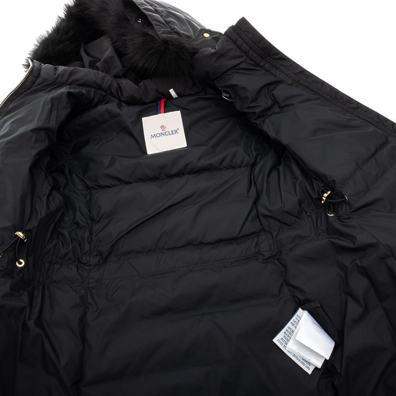 Casaco-Moncler-Infantil-Puffer-com-Capuz-Preto