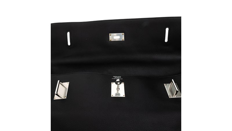 Bolsa Hermes Kelly 50 Relax Travel Sikkim Preto Palladium