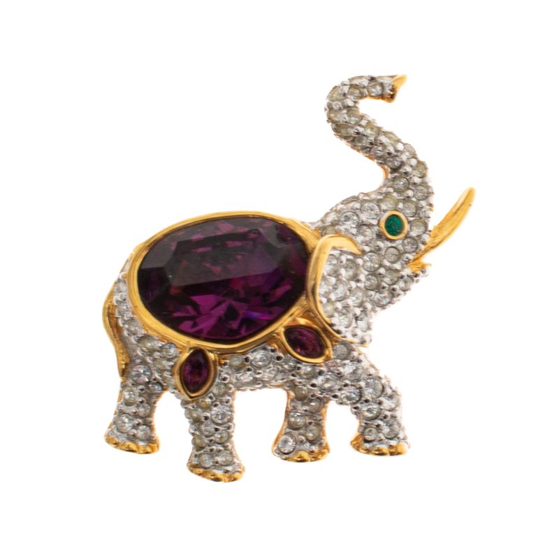 Broche-Swarovski-Elefante-Cristais