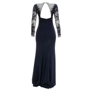 Vestido Monique Lhuillier Longo Marinho