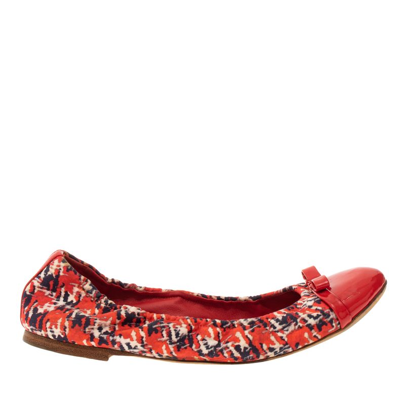 Sapatilha-Louis-Vuitton-Tecido-Estampado-Vermelho