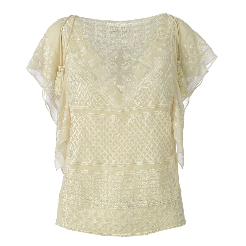 Blusa-Isabel-Marant-Seda-Creme-Bordada
