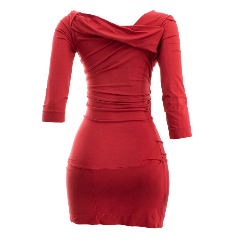 Vestido-Diane-Von-Furstenberg-Drapeado-Vermelho