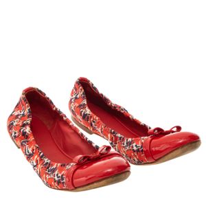 Sapatilha Louis Vuitton Tecido Estampado Vermelho