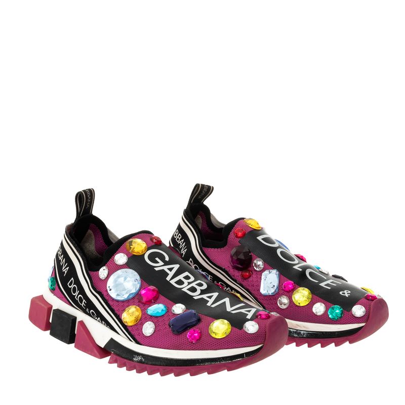 Tenis-Dolce---Gabbana-Slip-On-Sorrento-Rosa-Pedrarias