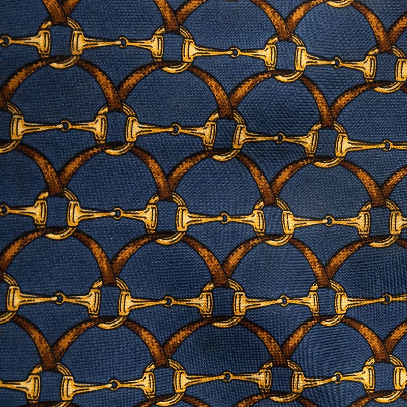 Gravata-Vintage-Azul-e-Dourada