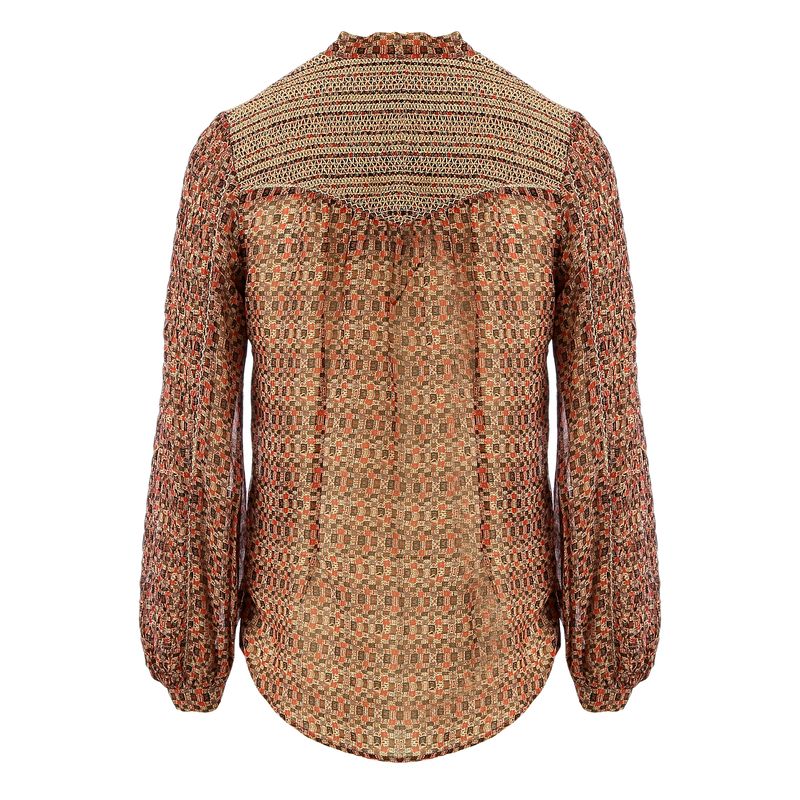 Blusa-Isabel-Marant-Seda-Colorida-Vermelha