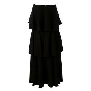 Vestido Paula Raia Babados Preto