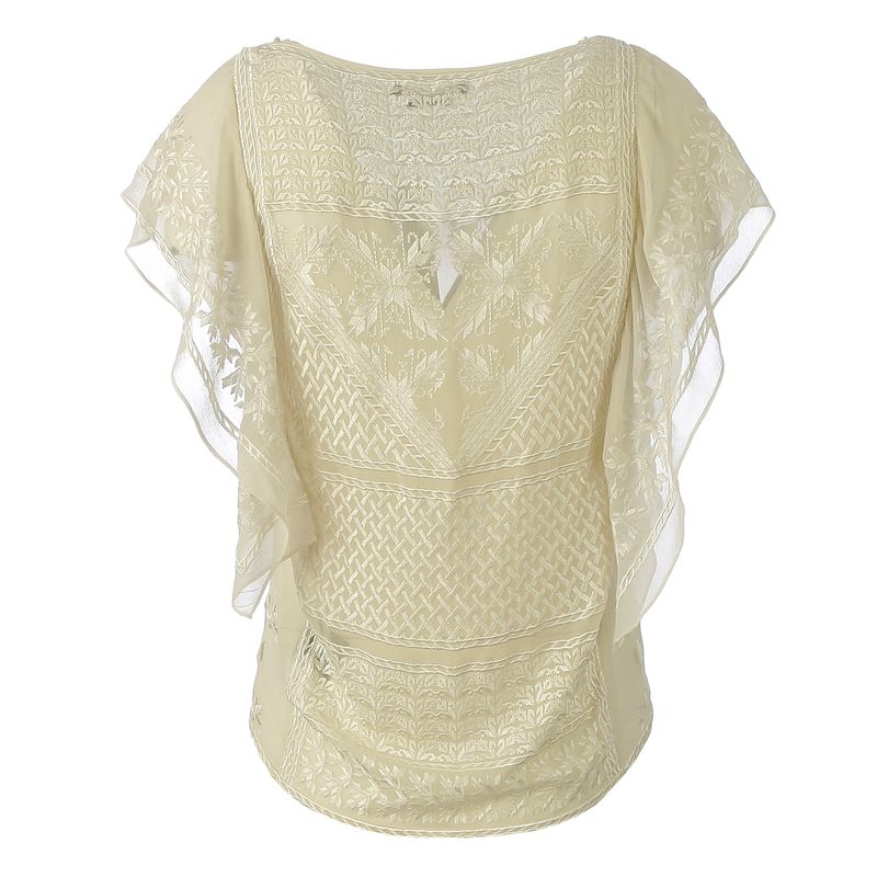 Blusa-Isabel-Marant-Seda-Creme-Bordada