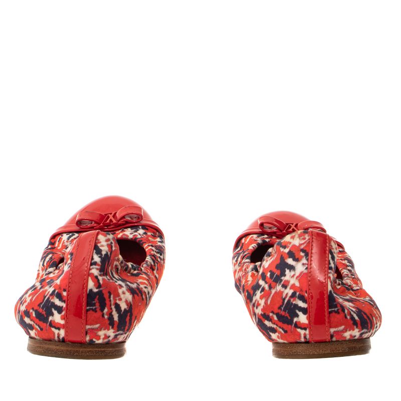Sapatilha-Louis-Vuitton-Tecido-Estampado-Vermelho