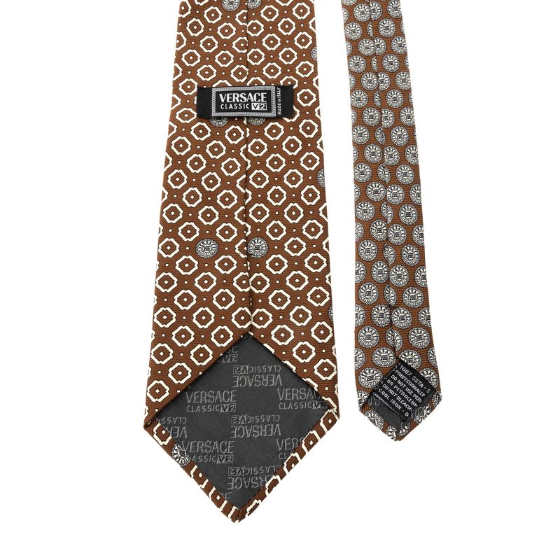 Gravata-Versace-Marrom-Estampada