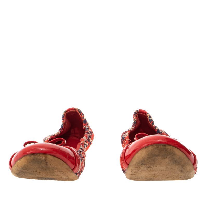 Sapatilha-Louis-Vuitton-Tecido-Estampado-Vermelho
