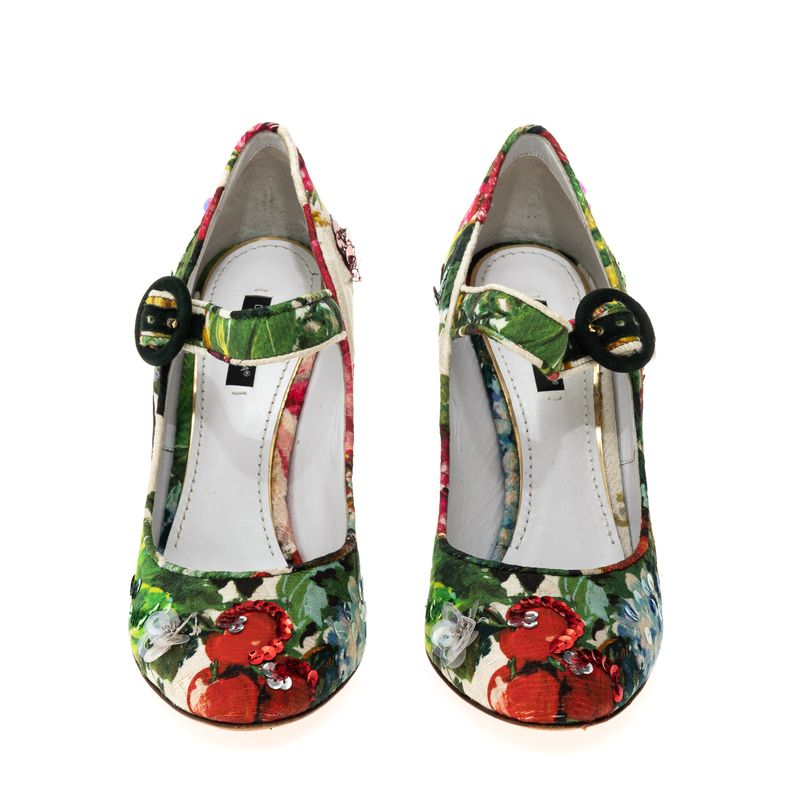 Sapato-de-Salto-Dolce---Gabbana-Floral-Bordado