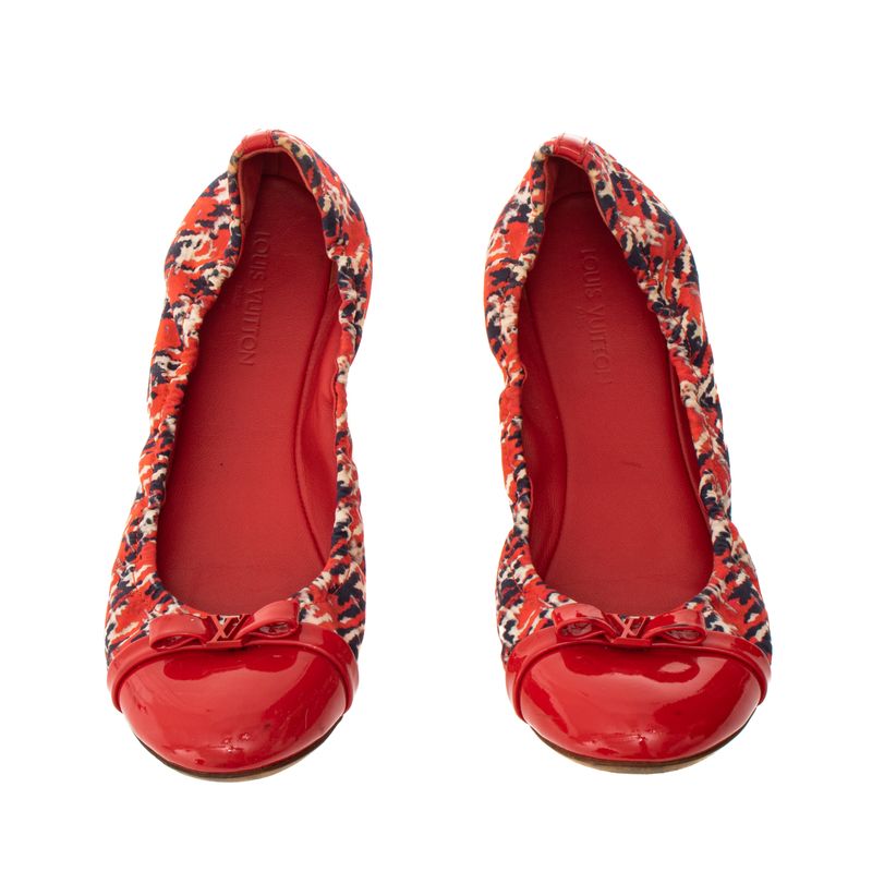 Sapatilha-Louis-Vuitton-Tecido-Estampado-Vermelho