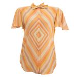 Blusa-Valentino-Garavani-Seda-Estampada-Laranja