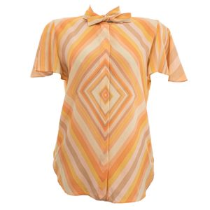 Blusa Valentino Garavani Seda Estampada Laranja