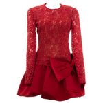 Vestido-Valentino-Garavani-Renda-com-Laco-Vermelho