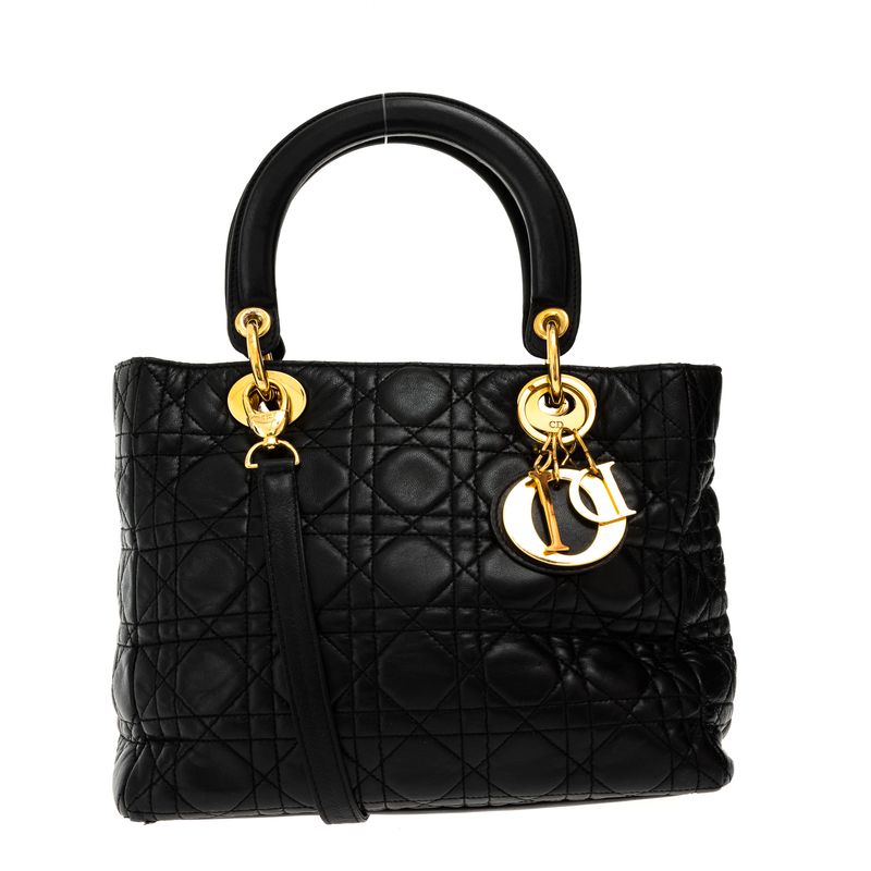 Bolsa-Christian-Dior-Vintage-Lady-Dior-Cannage-Preto-