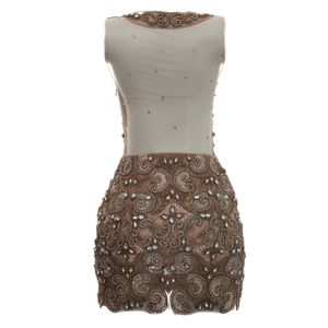 Vestido PatBo Curto Tule Bordado Cristais