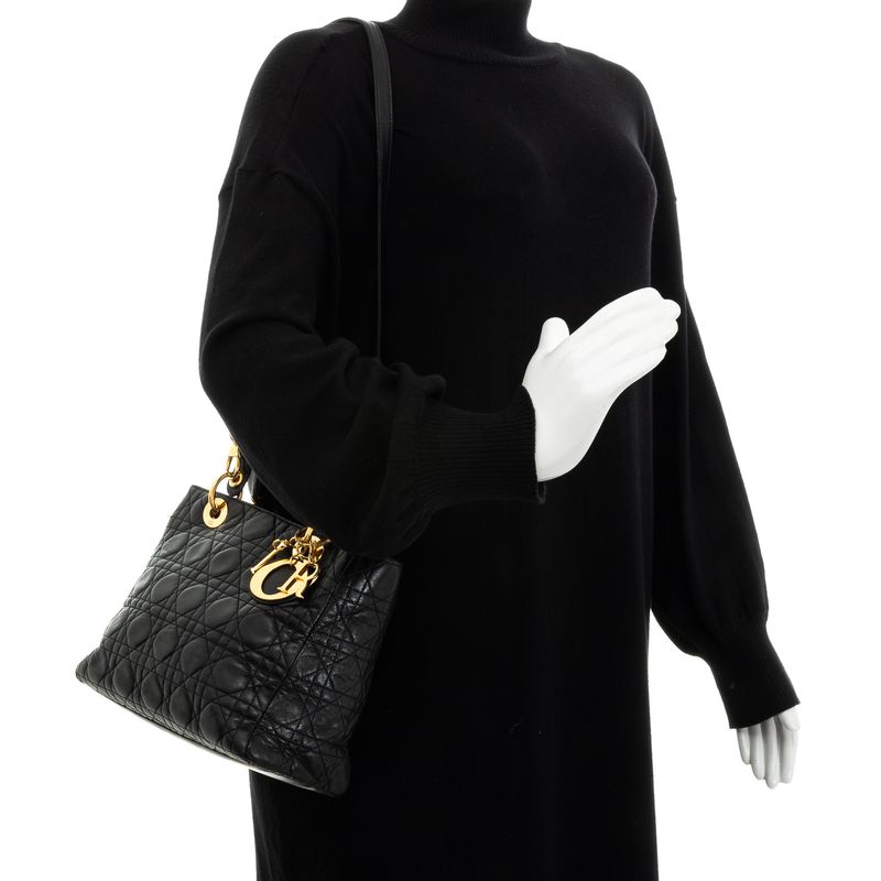Bolsa-Christian-Dior-Vintage-Lady-Dior-Cannage-Preto-
